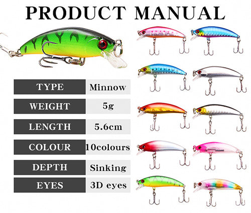 Sinking Pencil Bait with 3 Treble Hooks and Rattle, Hard Lure – product photo