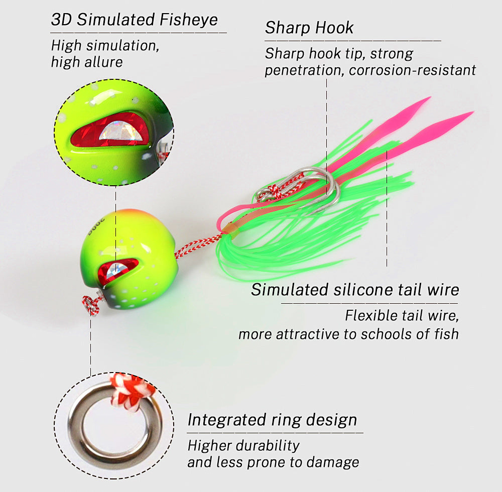 Slow Pitch Jig, Glow, 60–200 g (2.1–7.1 oz) – product photo