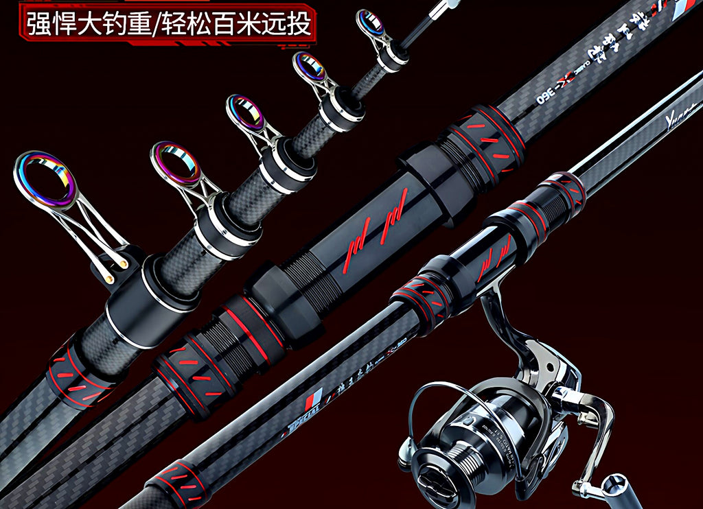 Telescopic Surf Casting Rod, Carbon, 2.7–4.5 m (8.9–14.8 ft) – product photo