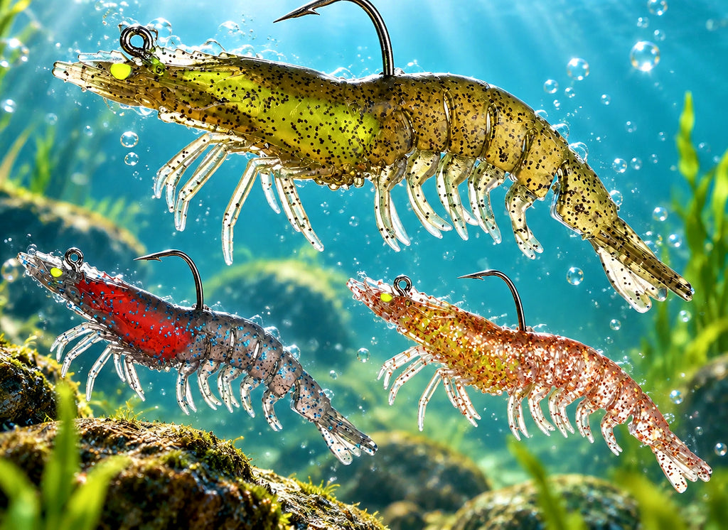 Glow Shrimp Soft Bait, Lead-Filled, 8–9 cm (3.1–3.5 in) – product photo