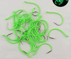 Glow Wacky Worm Hooks, Barbed, Sizes 2–3/0 – product photo