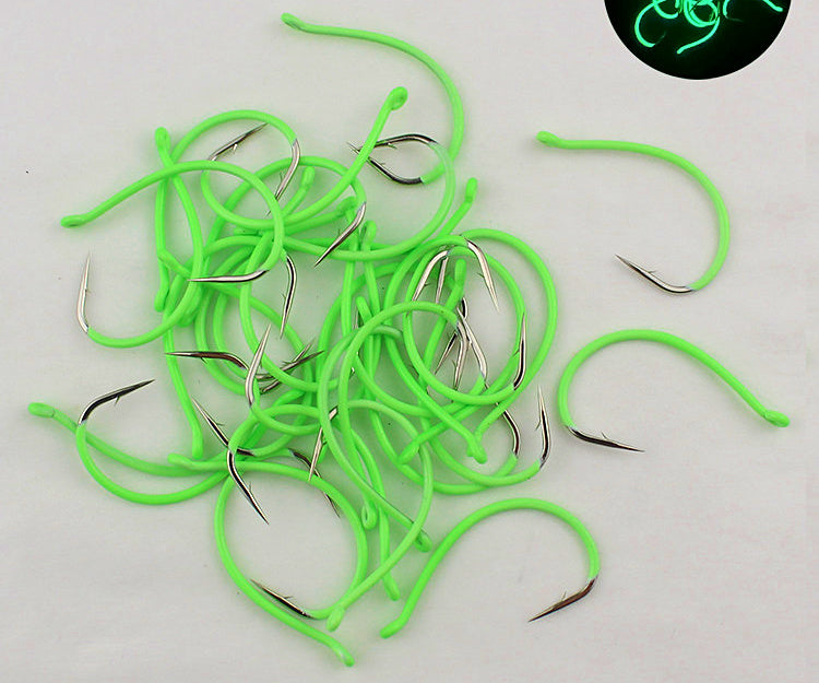 Glow Wacky Worm Hooks, Barbed, Sizes 2–3/0 – product photo