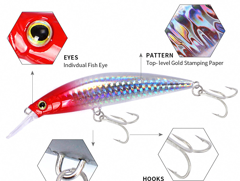 Glow Sinking Minnow Hard Bait, 9 cm (3.5 in) 29 g (1.0 oz) – product photo