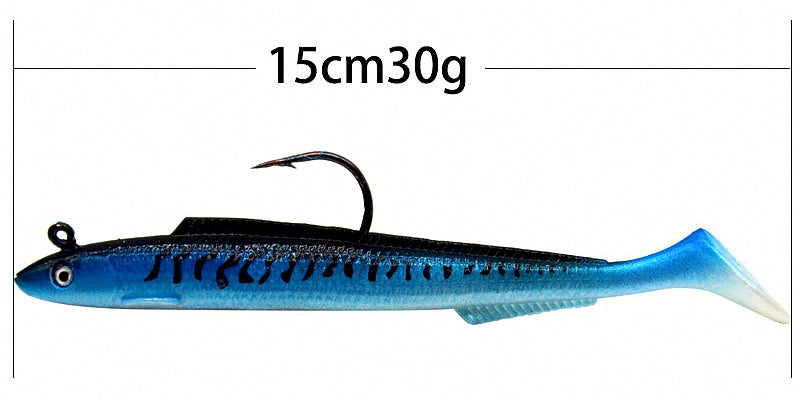 T-Tail Soft Swimbait Jig Head Lure, 5-Pack, 11.5–15 cm – product photo