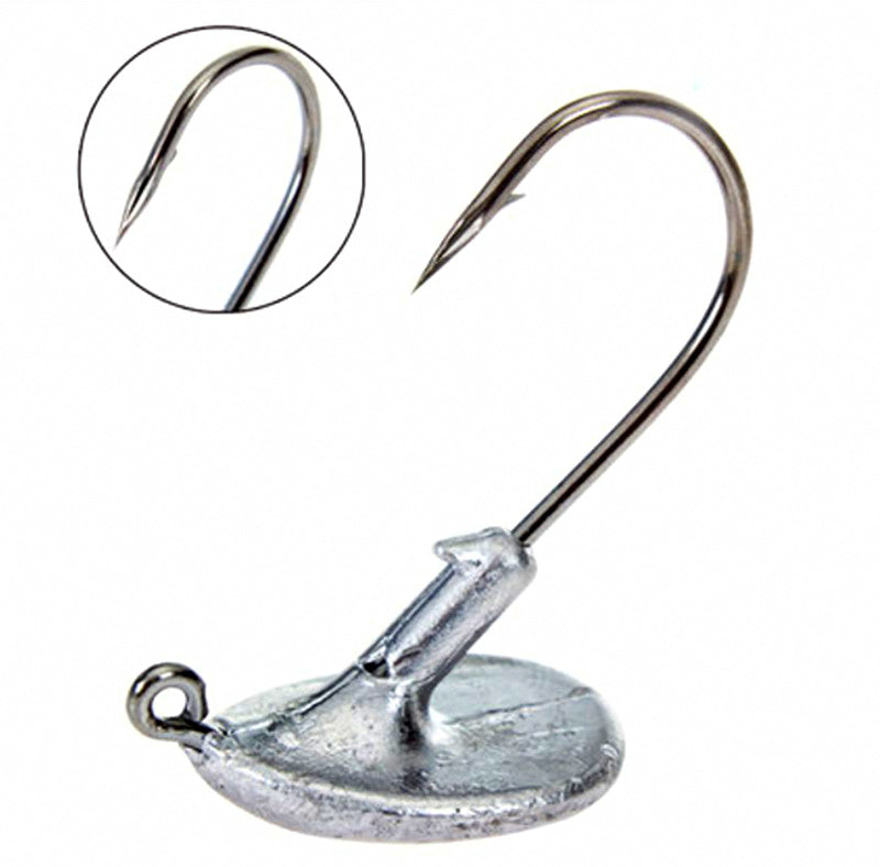 Barbed Jig Head Hooks, 3.5–14 g (1/8–1/2 oz), Carbon Steel – product photo