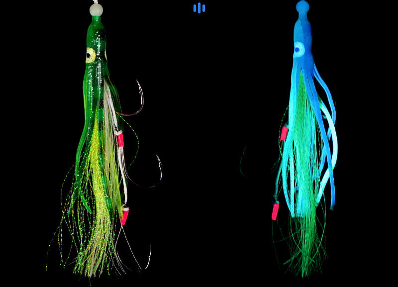 Squid Jig Hook Rig, Octopus Beak Style, 2-Pack, 6/0 & 8/0 – product photo
