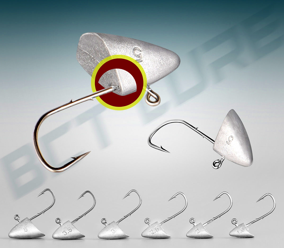 Die-Cast Upturned Jig Head Hook, 1.6–5 g (0.06–0.18 oz) – product photo