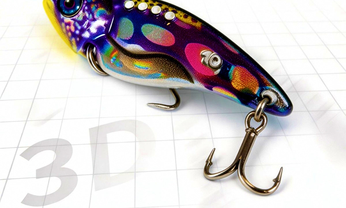 3D-Printed VIB Lure with Treble Hooks, 5–20 g (0.18–0.71 oz) – product photo