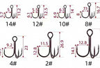 Super Slick Coated Treble Hooks, Barbed, Sizes 1–12 – product photo