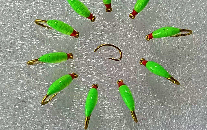 Red-Head Nymph Fly Fishing Flies, Barbed Hook, Size 10–20 – product photo