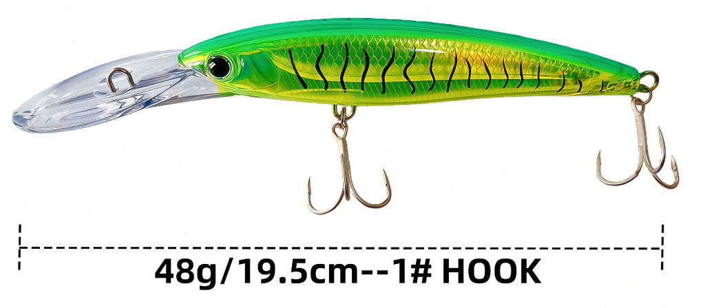 Floating Trolling Minnow Lure, 195 mm, 48 g (1.7 oz) – product photo