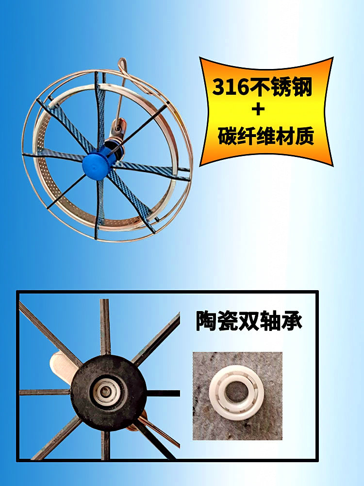 Hand-Operated Fishing Reel, 4000 Size, 316 Stainless, 2 Bearings – product photo