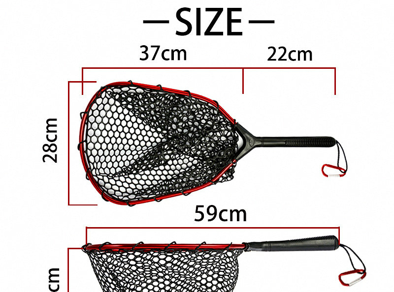 Aluminum Frame Landing Net with Silicone Mesh, Fly & Lure – product photo