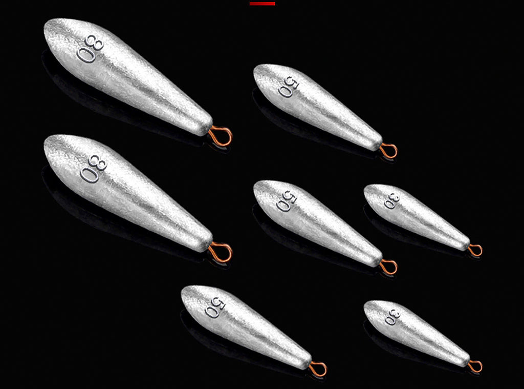 Willow Leaf Lead Sinkers with Ring, 0.35–3.53 oz (10–100 g) – product photo