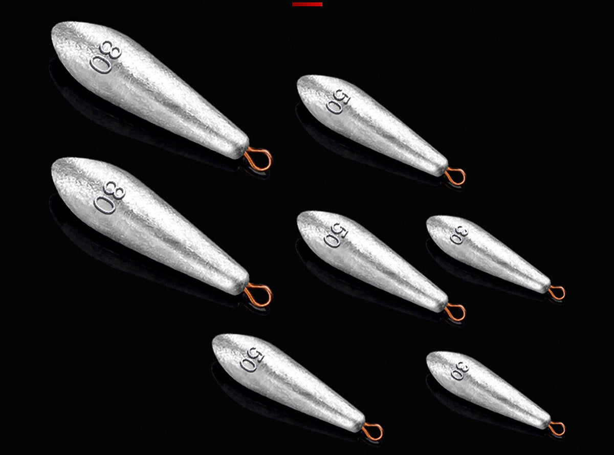 Willow Leaf Lead Sinkers with Ring, 0.35–3.53 oz (10–100 g) – product photo
