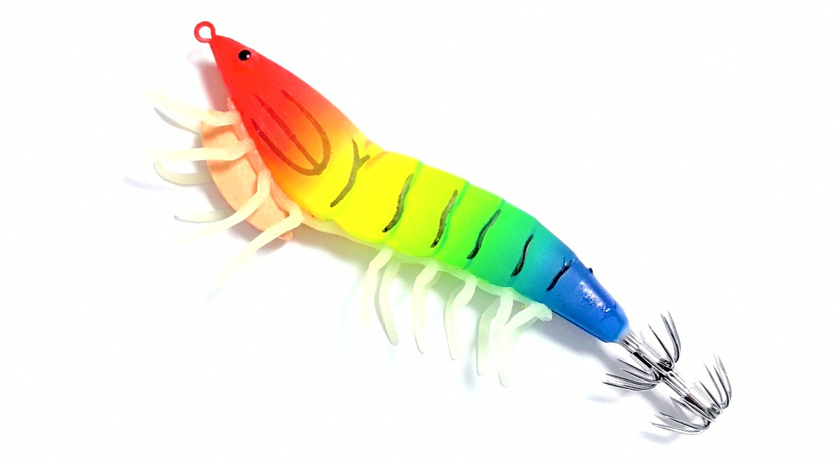 Squid Jig, 3.5 Wooden Shrimp with Glow Legs, 21 g (0.74 oz) – product photo