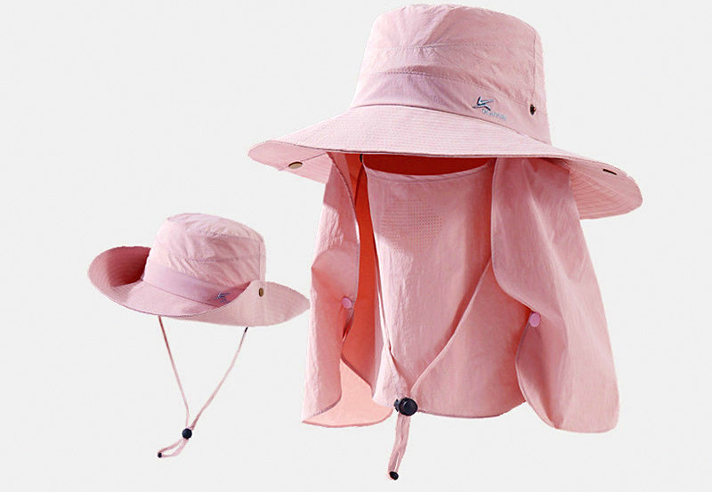 Wide Brim Sun Hat with Face & Neck Cover, Adjustable 55–59 cm – product photo