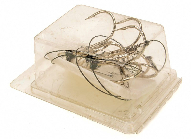3-Hook Barbed Trolling Hook Rig, Size 8, Boat Fishing – product photo