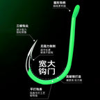 Glow Green Tubed Barbed Hooks, Bulk Pack, Size 0.8–14 – product photo