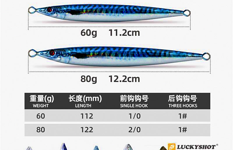 Fast Sinking Metal Jig, 60–100 g (2.1–3.5 oz) – product photo