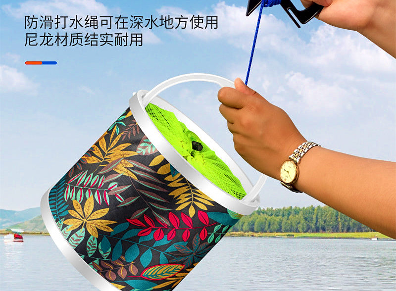 Collapsible Fishing Bucket with Rope, 2–17 L (0.5–4.5 gal) – product photo