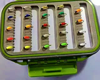 Double-Sided Fly & Hook Storage Box, Green – product photo