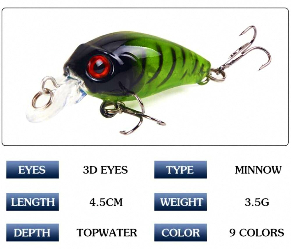 Floating Minnow Hard Bait, Single or 9-Piece Set – product photo