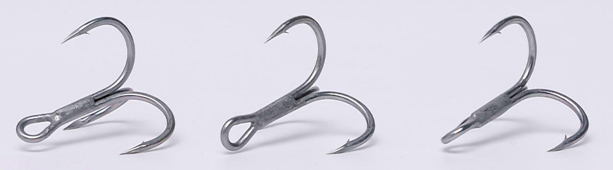 High-Carbon Steel Treble Hooks, Size 2–3/0, 10/50/100 Pack – product photo