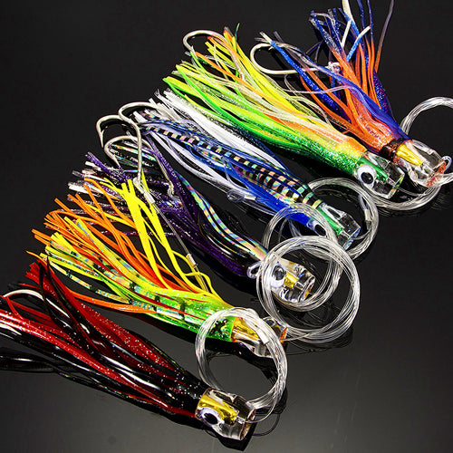 6.5 in Octopus Skirt Trolling Lure, 6-Pack, Assorted Colors – product photo