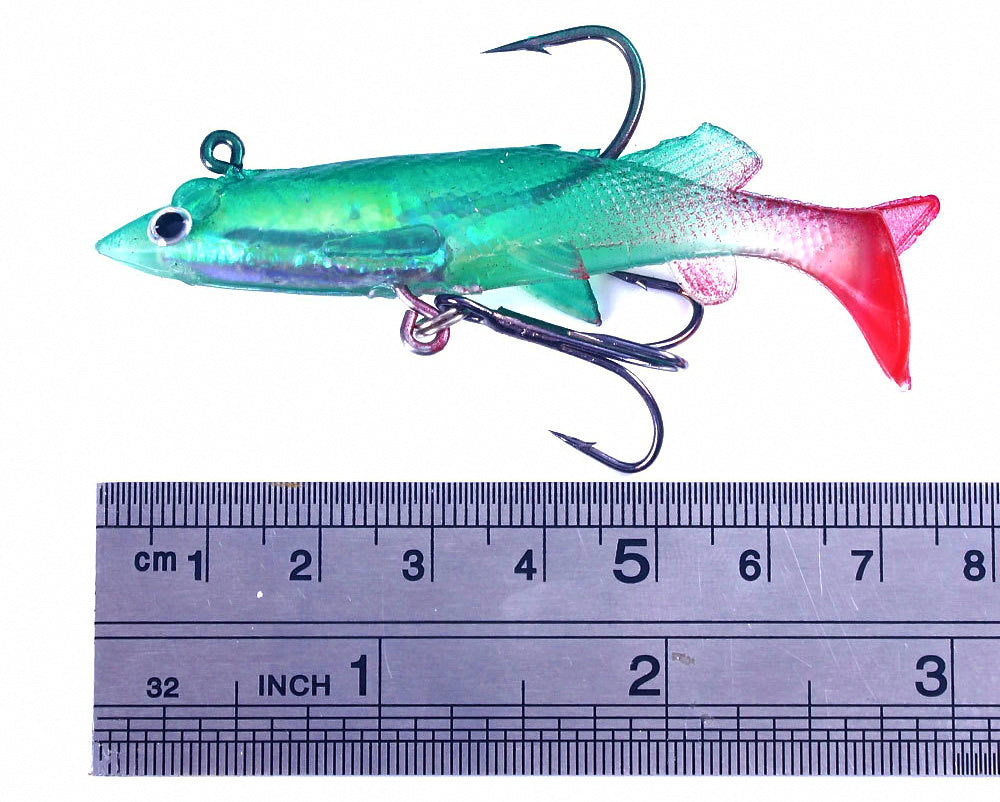 Paddle Tail Soft Swimbait with Lead Jig Head, 4 g & 11 g – product photo
