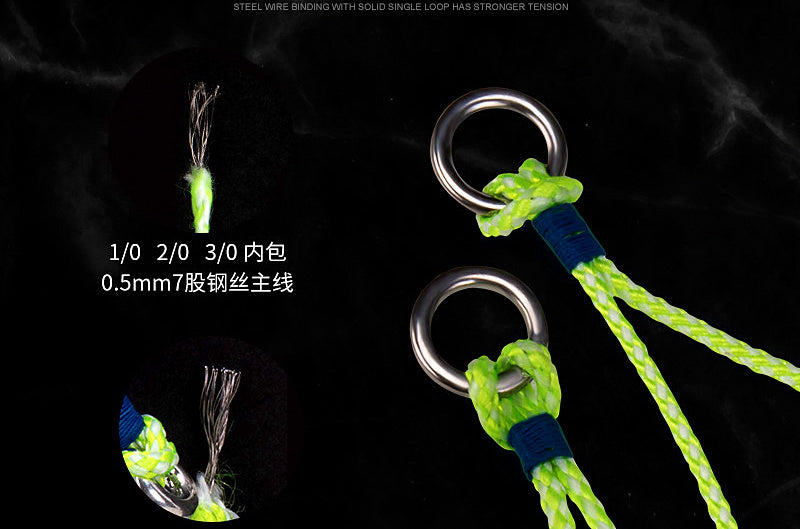 Luminous Steel Wire Jig Hooks, Barbed, 1/0–8/0 – product photo