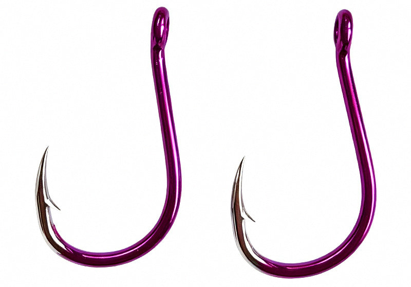 Tubed Chinu Hooks, Barbed, Purple, Size #0.5–#15 – product photo