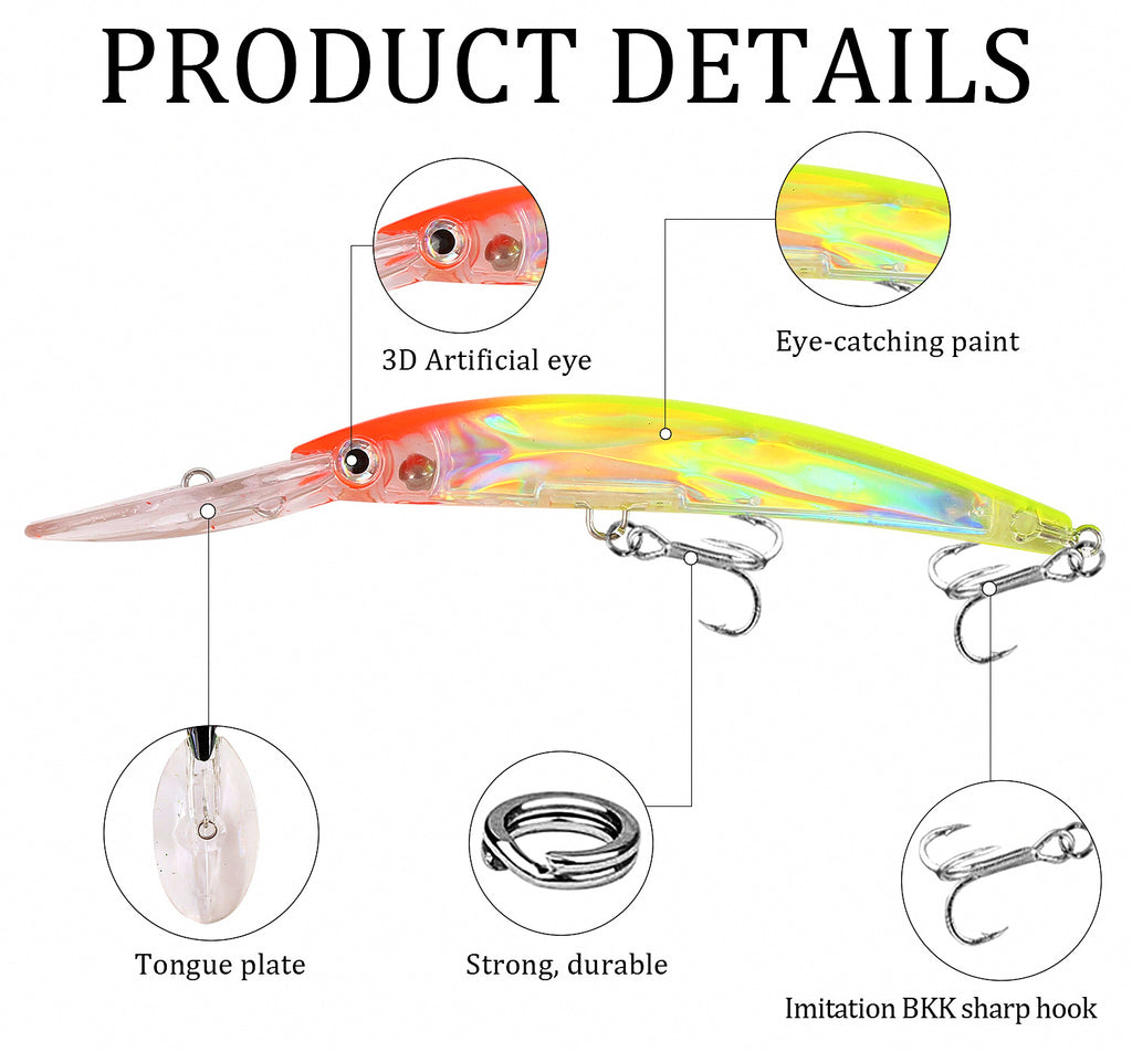 Trolling Minnow Hard Bait, 17 cm, 24 g (0.85 oz) – product photo