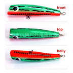 Wooden Popper Topwater Lure for GT, 80 g (2.8 oz), 18.5 cm