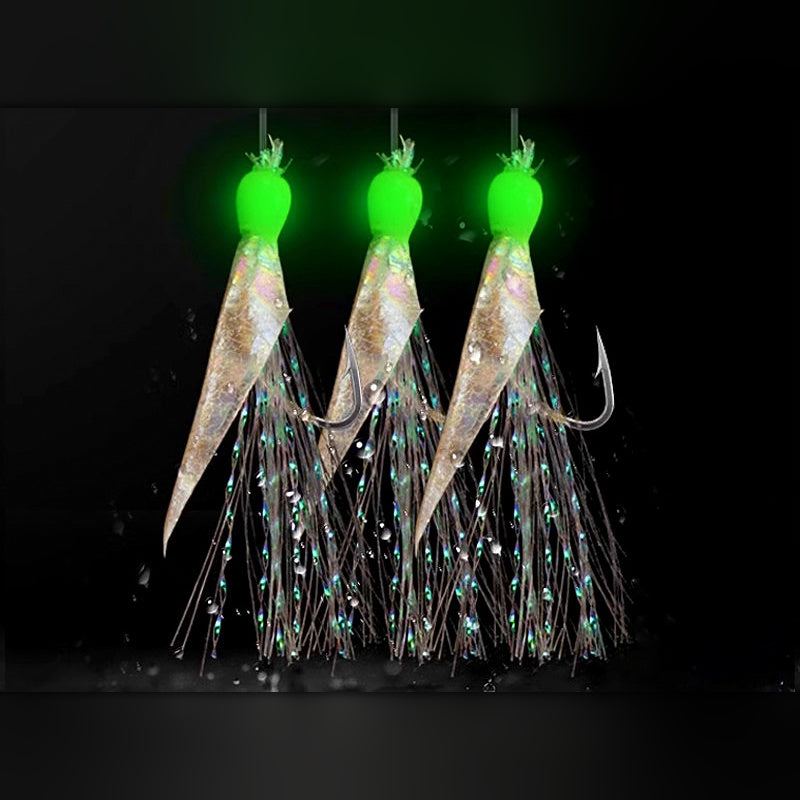 Fish Skin Sabiki Rig, 8 Hooks per Rig, Multiple Sizes