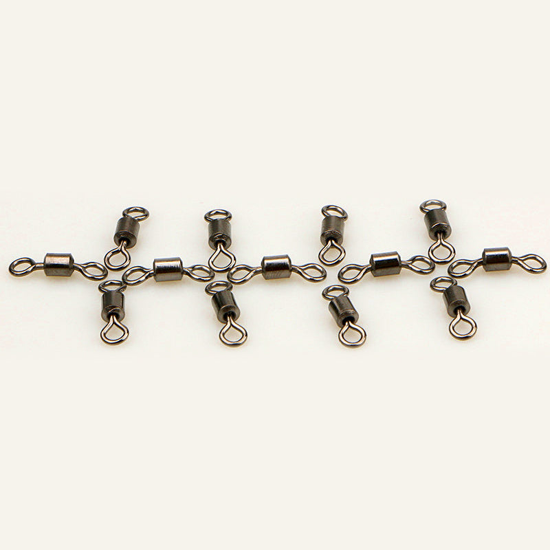 Barrel-Style Figure 8 Swivels, Nickel-Plated Brass, Sizes 12–2/0