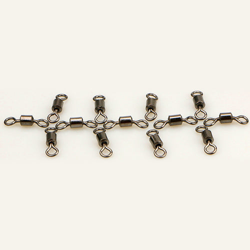 Barrel-Style Figure 8 Swivels, Nickel-Plated Brass, Sizes 12–2/0