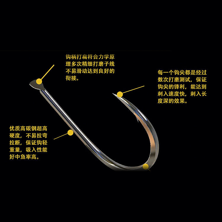 Senmata Barbed Fishing Hooks, Bulk Pack, Sizes 0.1–5