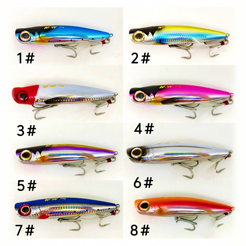 Floating Popper Topwater Lure, 95 & 130 mm (3.7 & 5.1 in)