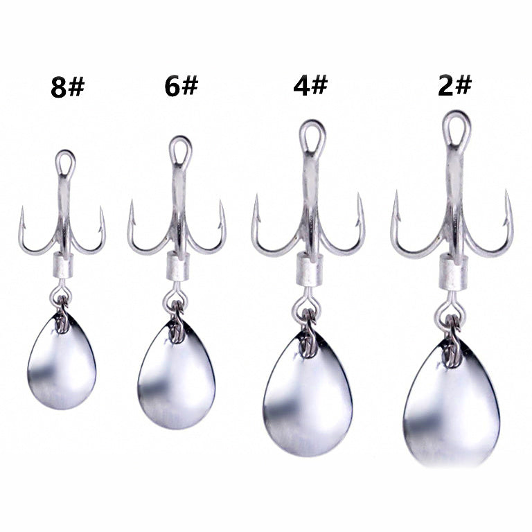 Swivel Treble Hook with Optional Blade, Size #2–#8