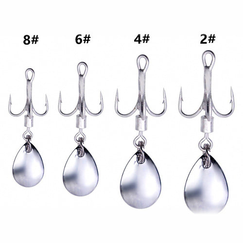 Swivel Treble Hook with Optional Blade, Size #2–#8