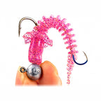 Spiral Tail Soft Worm with Jig Head & Trailer Hook, 7.5 cm