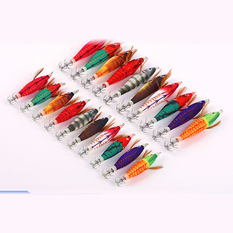 Strong Glow Wood Shrimp Squid Jig for Boat Fishing