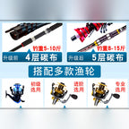 Carbon Rod and Reel Combo Set, 2.1–3.9 m (6.9–12.8 ft)