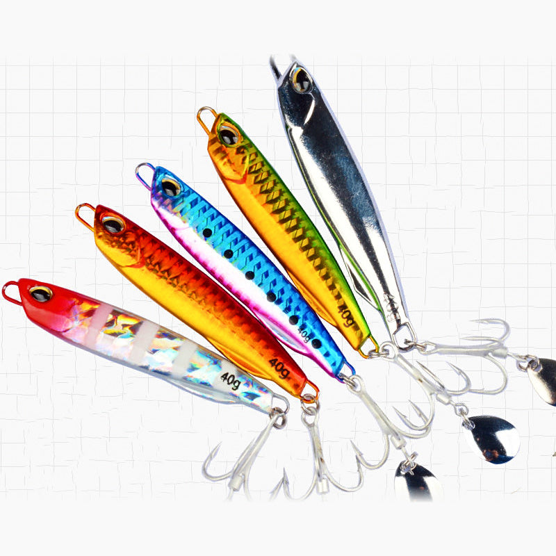 VIB Metal Jig Set with Spinner Blade, 5 Colors, 10–40 g