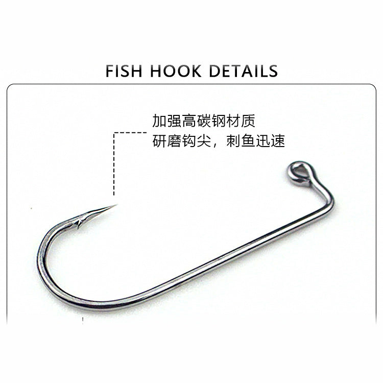DIY Jig Head Hook, 90° Right-Angle Bend, Barbed, High-Carbon Steel