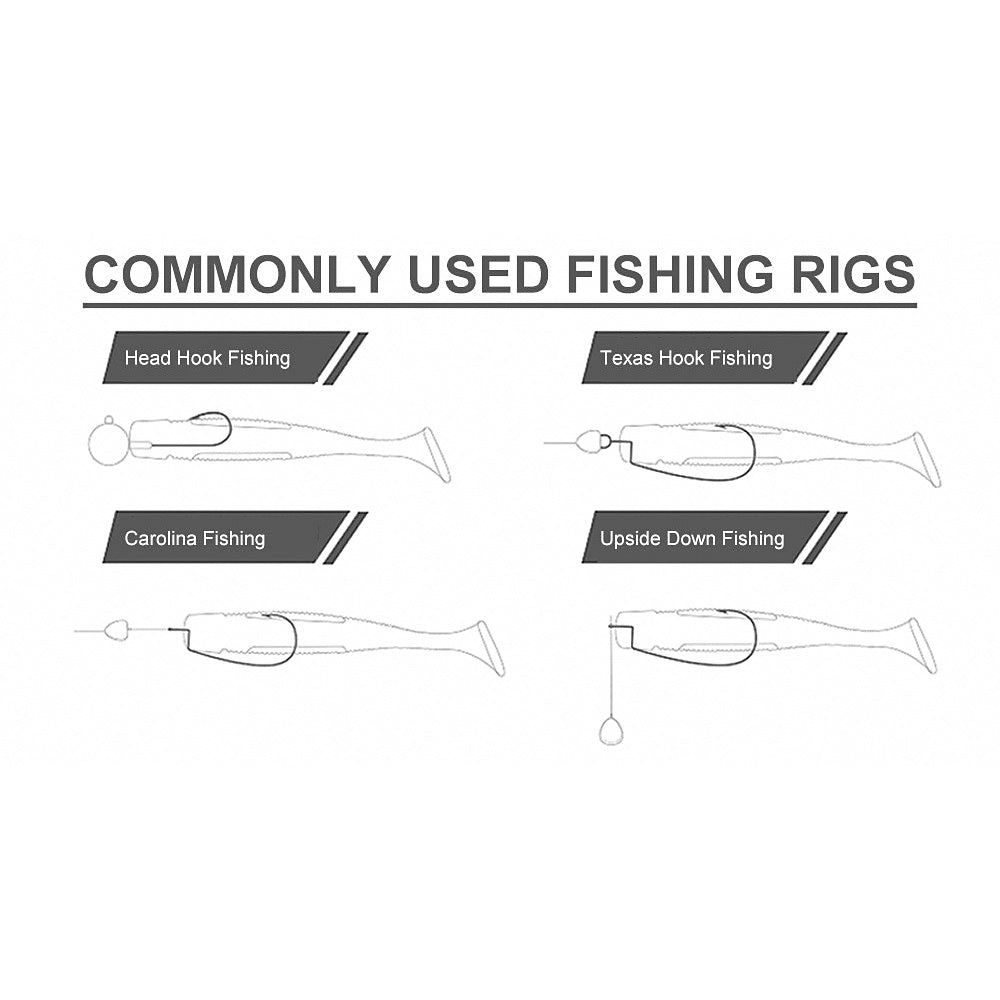 Two-Tone T-Tail Soft Swimbait, 30 Pack, 5.5–7.2 cm (2.2–2.8 in)