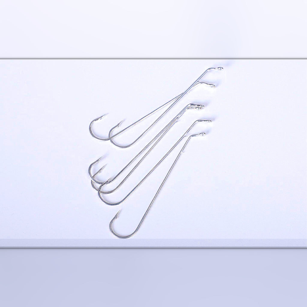 Long Shank Mackerel Hooks, Barbed Boat Fishing Hooks