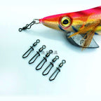 Black Safety Pin Snap Swivels for Squid Jigs, 20-Pack