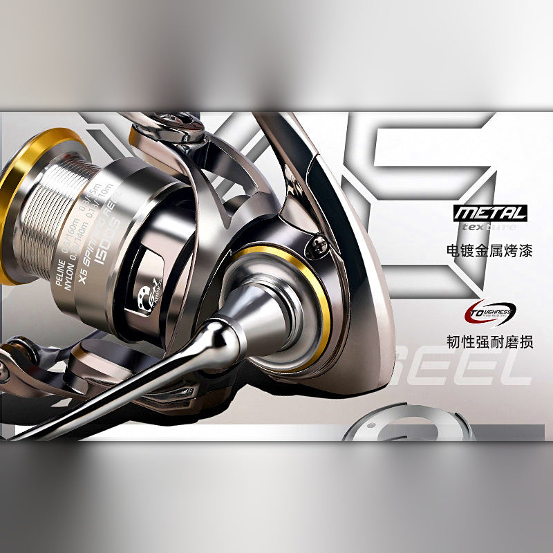 Metal Spinning Reel, Shallow Spool, Sizes 800–2500